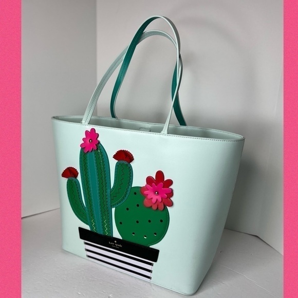 Kate Spade New Horizons Little Len Tote Bag Cactus Flower Design - Picture 9 of 15